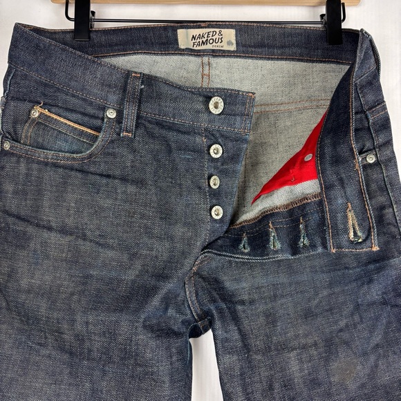 Naked & Famous Denim Dark Blue Straight Jeans - Picture 8 of 16